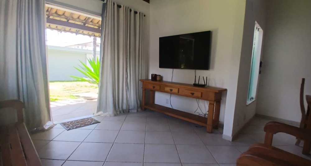 Visão parcial da sala de TV